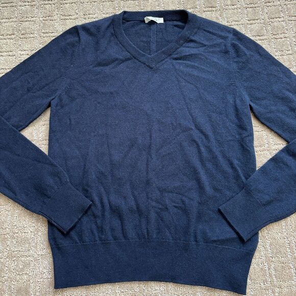 THE ROW Stockwell Cashmere Sweater Women's XS Navy Blue V-Neck Tailored Luxury - Picture 2 of 13